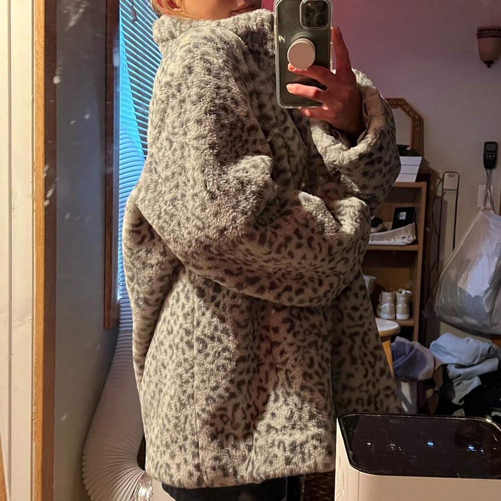 Kenneth Cole Leopard Fur Coat